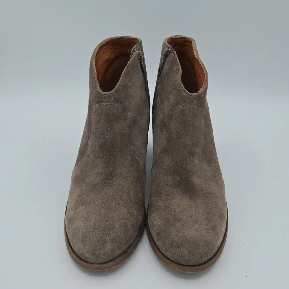 Frye Womens Nora Zip Grey Elephant Suede Ankle Boots Bootie Size 9.5 B EUC - Picture 3 of 10